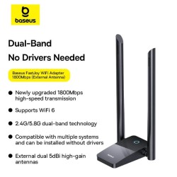 Buy Baseus IT WiFi Adapter - 1800Mbps External Antenna FastJoy in Cyprus, Nicosia, Limassol, Larnaka, Pafos