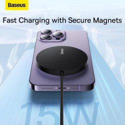 Buy Baseus Charger Desktop Wireless 15W Magnetic Simple - Mini3 - Black in Cyprus, Nicosia, Limassol, Larnaka, Pafos