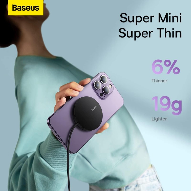 Buy Baseus Charger Desktop Wireless 15W Magnetic Simple - Mini3 - Black in Cyprus, Nicosia, Limassol, Larnaka, Pafos