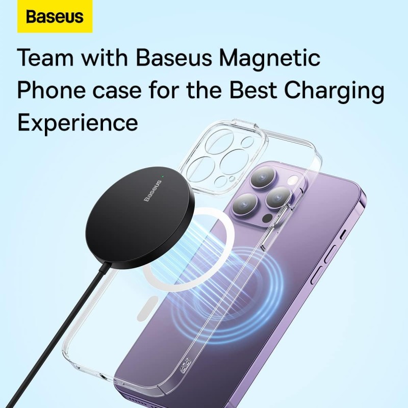 Buy Baseus Charger Desktop Wireless 15W Magnetic Simple - Mini3 - Black in Cyprus, Nicosia, Limassol, Larnaka, Pafos