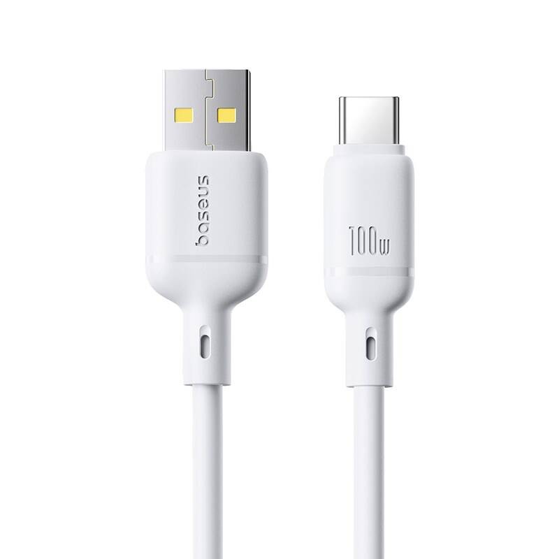 Buy Baseus Cable USB-C to USB-A Silky Series - 1.0m 100W White in Cyprus, Nicosia, Limassol, Larnaka, Pafos