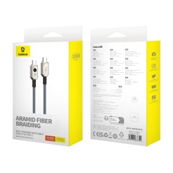 Baseus USB-C to USB-C Aramid Braided 100W 1.0m White (Boxed) — Buy in Cyprus with Fast Delivery
