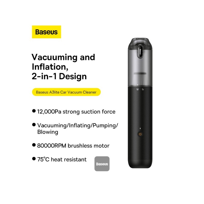 Buy Baseus VA Vacuum Cleaner Car - A3lite - Black in Cyprus, Nicosia, Limassol, Larnaka, Pafos