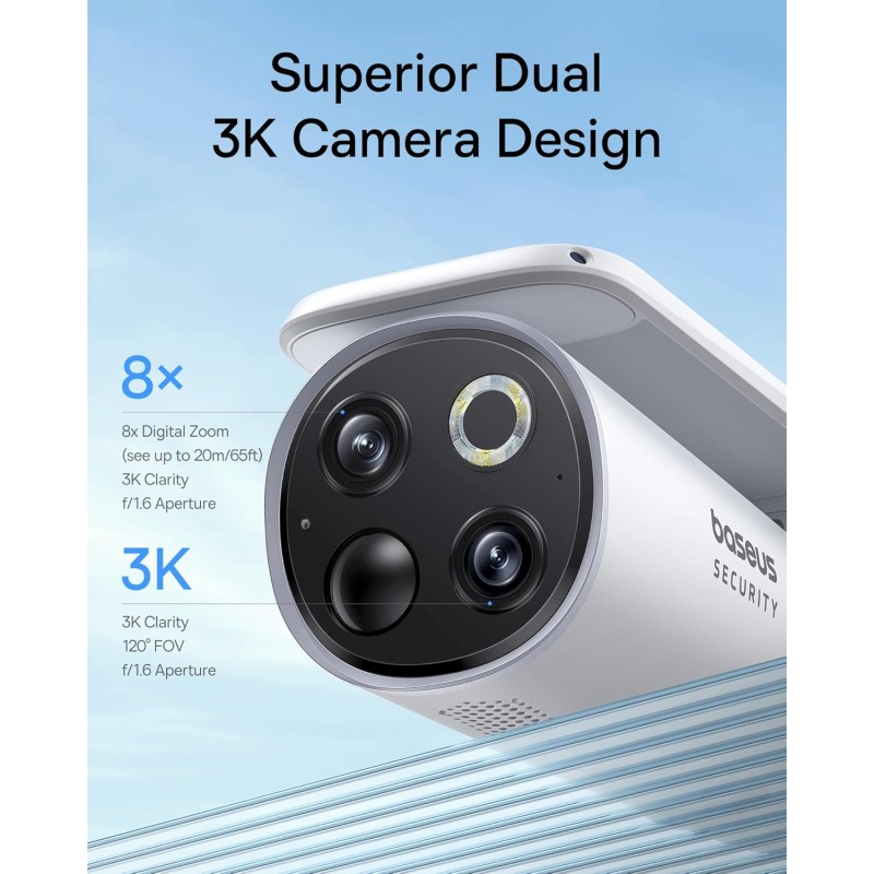 Buy Baseus Security - S1 Pro - Outdoor Self Rotating Solar 3K 2-Cam Kit White in Cyprus, Nicosia, Limassol, Larnaka, Pafos