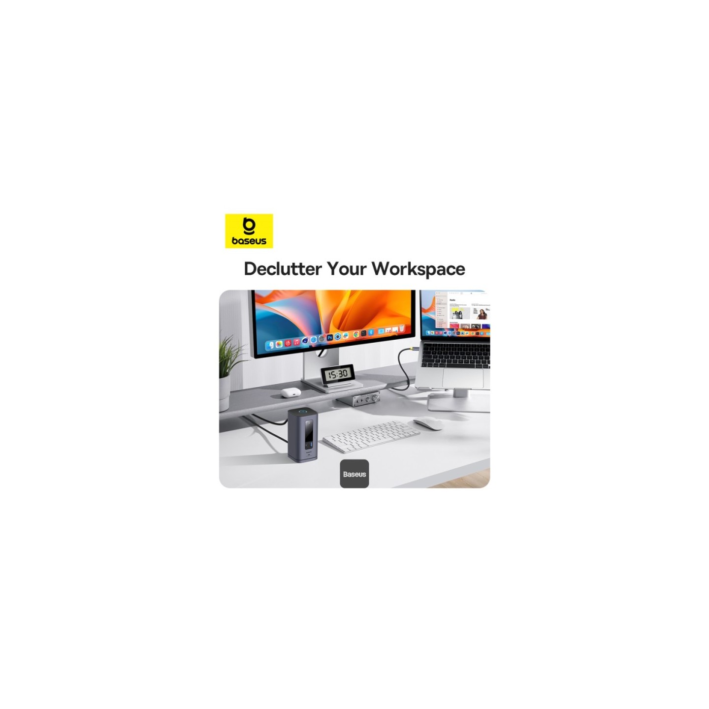 Baseus Spacemate 10-in-1 Mac Docking Station | Dual 4K HDMI, 100W PD — Armenius Store Cyprus