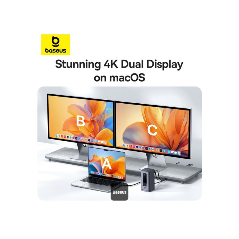 Buy Baseus Spacemate Series 10-in-1 Docking Station Dual Display for MAC - 10-in... in Cyprus, Nicosia, Limassol, Larnaka, Pafos