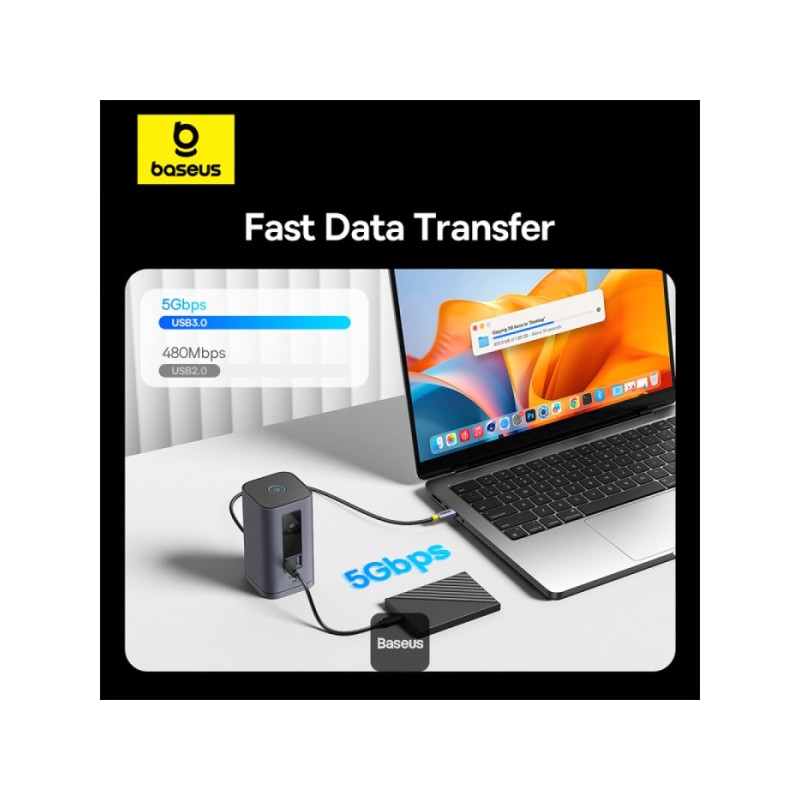 Buy Baseus Spacemate Series 10-in-1 Docking Station Dual Display for MAC - 10-in... in Cyprus, Nicosia, Limassol, Larnaka, Pafos