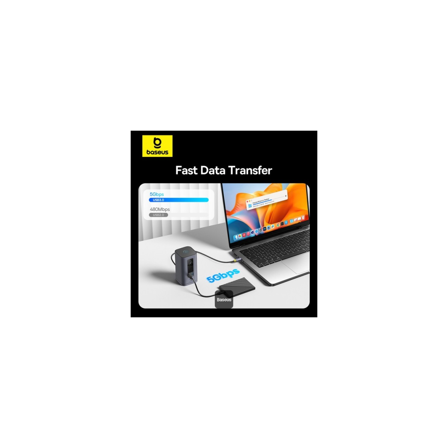 Baseus Spacemate Series 10-in-1 Docking Station Dual Display for MAC - 10-in-1, Dual Display, MAC