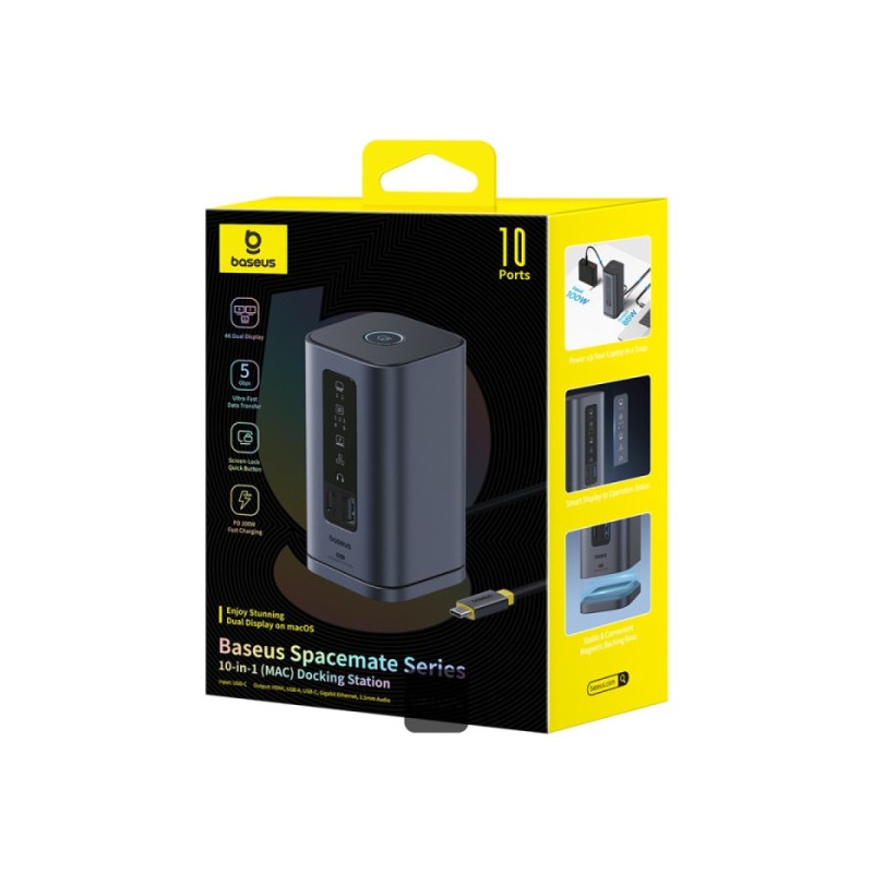 Buy Baseus Spacemate Series 10-in-1 Docking Station Dual Display for MAC - 10-in... in Cyprus, Nicosia, Limassol, Larnaka, Pafos