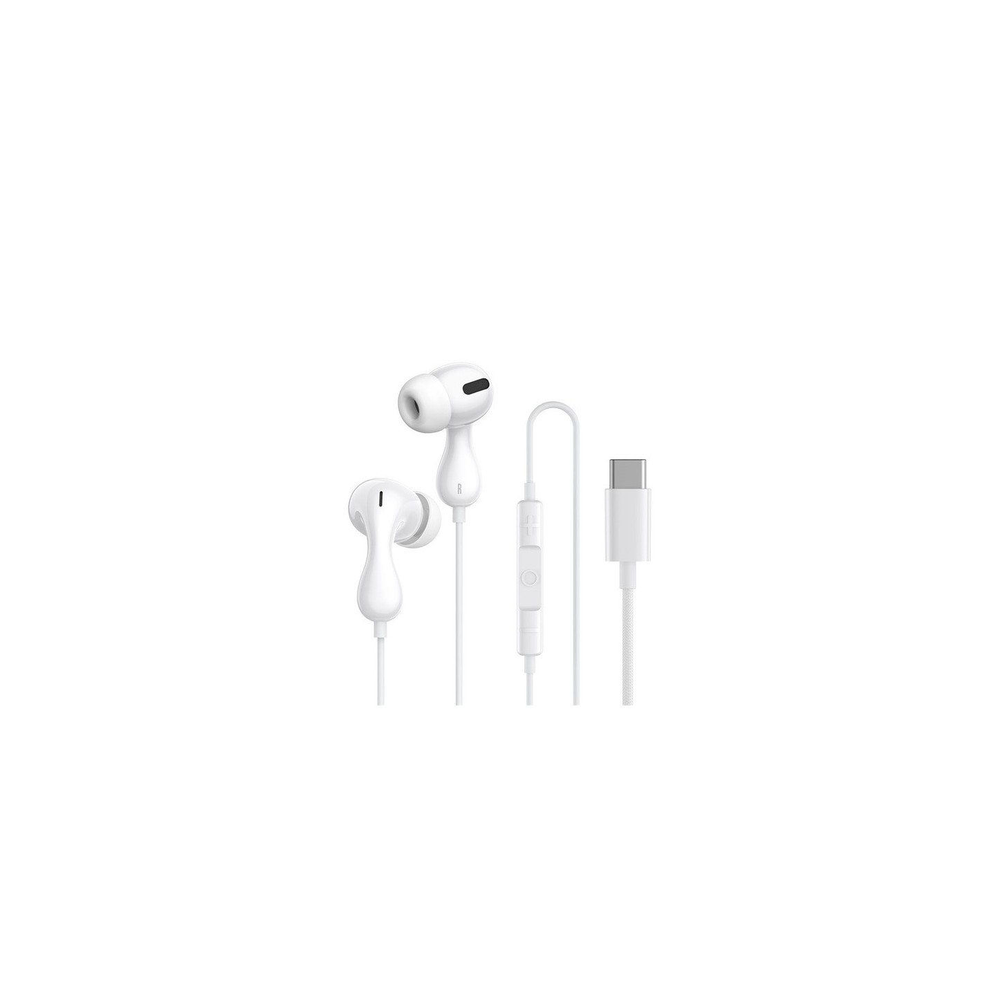 Baseus Headphones In Ear Wired Type C HiRes - CZ20 - White — Buy in Cyprus with Fast Delivery