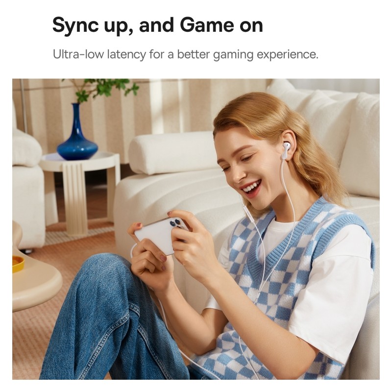 Buy Baseus Headphones In Ear Wired Type C HiRes - CZ20 - White in Cyprus, Nicosia, Limassol, Larnaka, Pafos