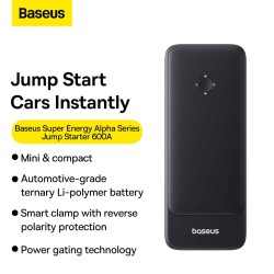 Buy Baseus Car Jump Start Booster & Powerbank - ALPHA Black - 6000mAh - 600A in Cyprus, Nicosia, Limassol, Larnaka, Pafos