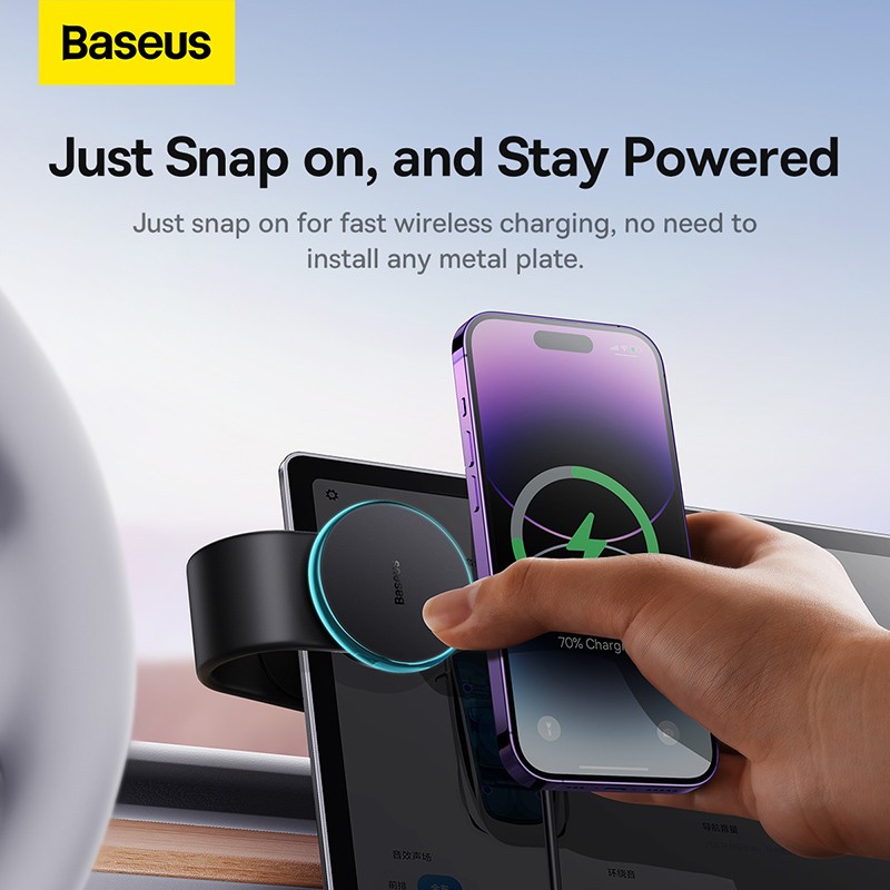 Buy Baseus Wireless Dashboard Magnetic Car Charger - C02 Pro - Black in Cyprus, Nicosia, Limassol, Larnaka, Pafos
