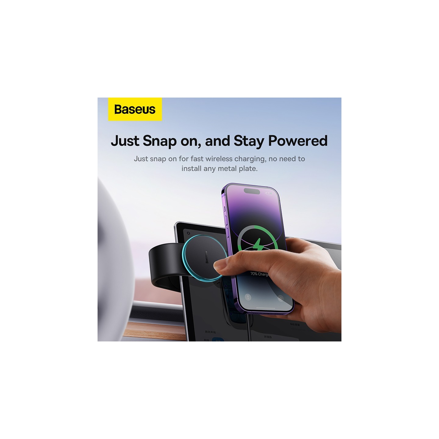 Baseus Wireless Dashboard Magnetic Car Charger - C02 Pro - Black — Buy in Cyprus with Fast Delivery