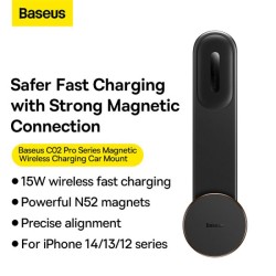 Buy Baseus Wireless Dashboard Magnetic Car Charger - C02 Pro - Black in Cyprus, Nicosia, Limassol, Larnaka, Pafos