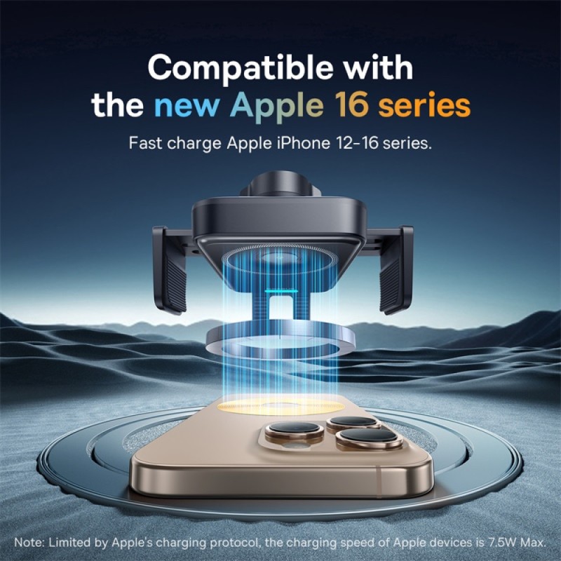 Buy Baseus Car Charger - Wireless AirVent Wisdom Pro Auto Coil Alignment 15W Black in Cyprus, Nicosia, Limassol, Larnaka, Pafos