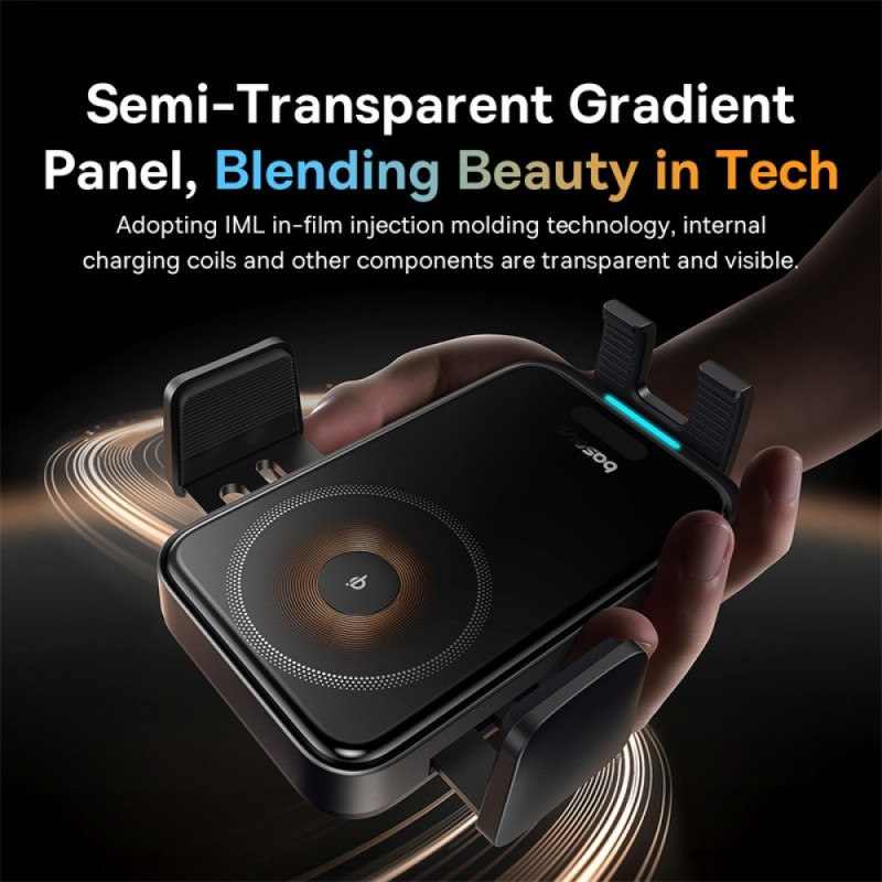 Buy Baseus Car Charger - Wireless AirVent Wisdom Pro Auto Coil Alignment 15W Black in Cyprus, Nicosia, Limassol, Larnaka, Pafos