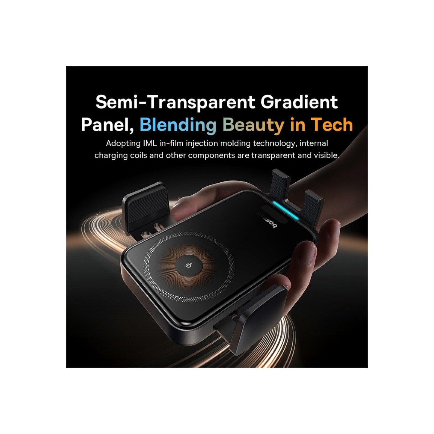 Baseus Car Charger - Wireless AirVent Wisdom Pro Auto Coil Alignment 15W Black — Buy in Cyprus with Fast Delivery