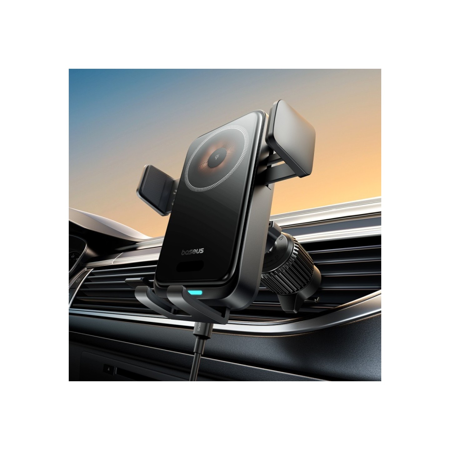 Baseus Car Charger - Wireless AirVent Wisdom Pro Auto Coil Alignment 15W Black — Buy in Cyprus with Fast Delivery