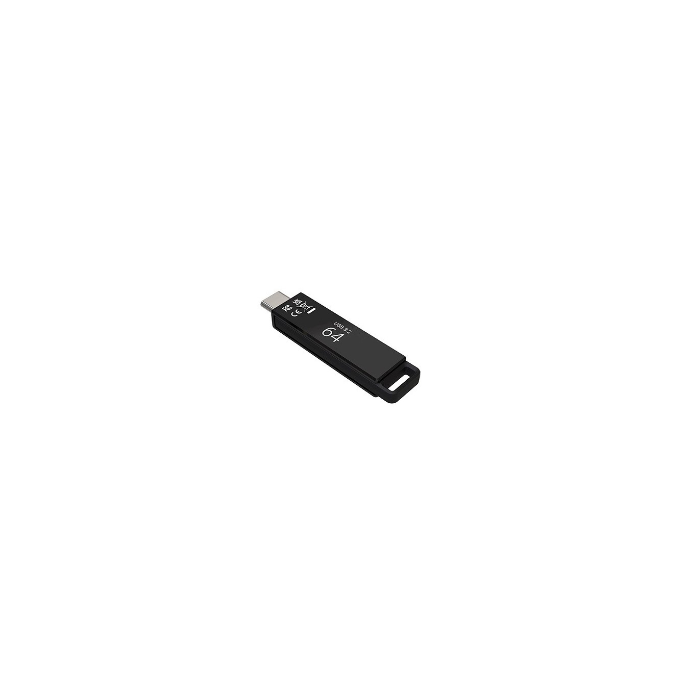 PNY Flash Drive Elite-X USB 3.2 Stick 64GB Capless Slider Black - FDI64GELTXC - Capless Slider 64GB USB 3.2 Black