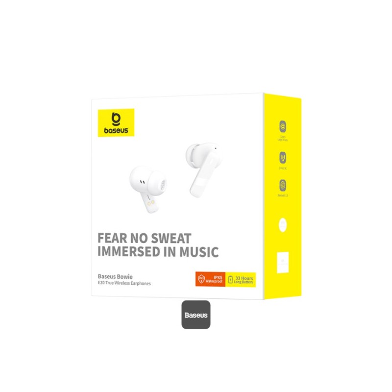 Buy Baseus Headphones In Ear TWS Bowie - E20 - White in Cyprus, Nicosia, Limassol, Larnaka, Pafos