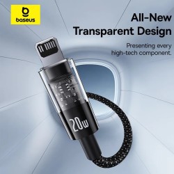 Buy Baseus Cable Lightning to USB-C Gem Series - 2.0m 20W White in Cyprus, Nicosia, Limassol, Larnaka, Pafos