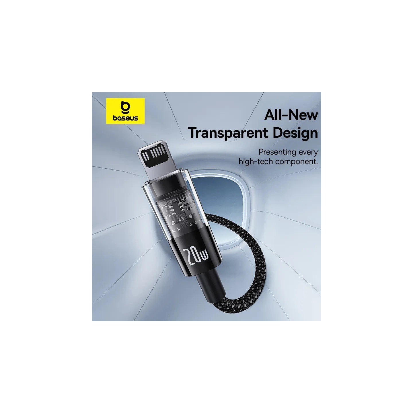 Baseus Cable Lightning to USB-C Gem Series - 2.0m 20W White — Buy in Cyprus with Fast Delivery