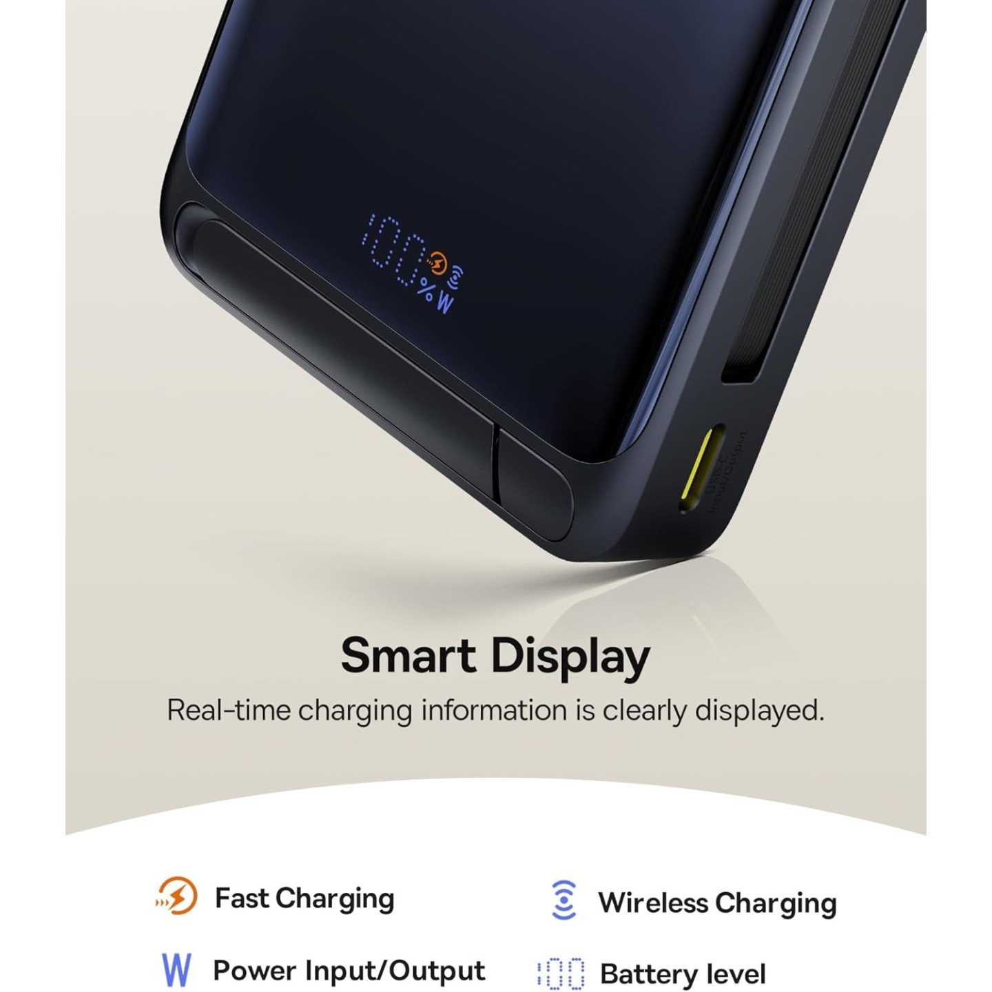 Baseus Powerbank - Wireless 45W 10000mAh NOMOS Qi2-Stand Black — Buy in Cyprus with Fast Delivery