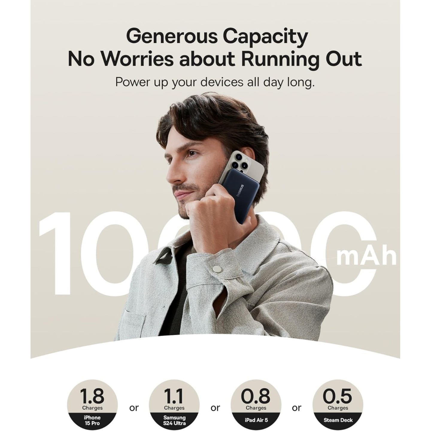 Baseus Powerbank - Wireless 45W 10000mAh NOMOS Qi2-Stand Black — Buy in Cyprus with Fast Delivery