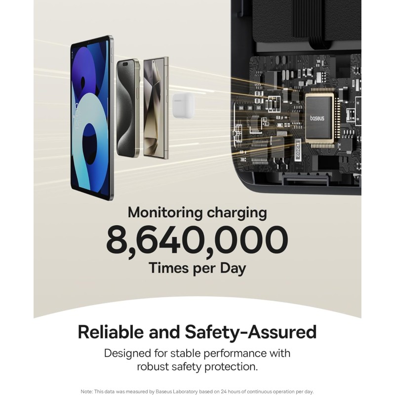 Buy Baseus Powerbank - Wireless 45W 10000mAh NOMOS Qi2-Stand Black in Cyprus, Nicosia, Limassol, Larnaka, Pafos