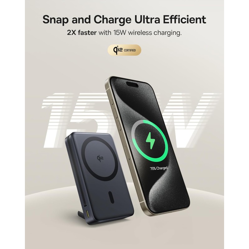 Buy Baseus Powerbank - Wireless 45W 10000mAh NOMOS Qi2-Stand Black in Cyprus, Nicosia, Limassol, Larnaka, Pafos