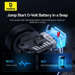 Buy Baseus Car Jump Start Booster & Powerbank + Inflator - 6000mAh 600A SUPER EN... in Cyprus, Nicosia, Limassol, Larnaka, Pafos