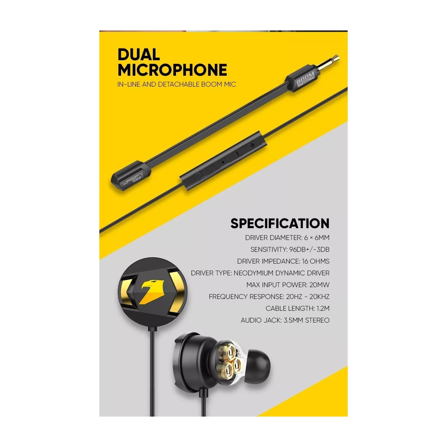 Armaggeddon Earphones - Wasp 7 Pro - 3D Gaming Earphones, Triple Neodymium Driver — Buy in Cyprus with Fast Delivery