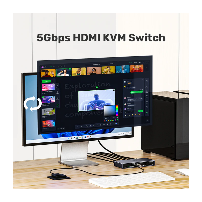 Buy Unitek KVM DisplayPort Switch 2-1 8K60Hz with 4-Port USB 3.0 - V1310A - KVM ... in Cyprus, Nicosia, Limassol, Larnaka, Pafos