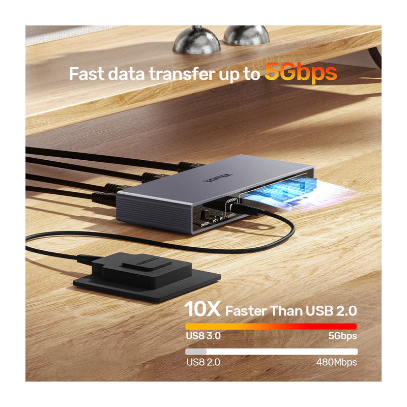 Buy Unitek KVM DisplayPort Switch 2-1 8K60Hz with 4-Port USB 3.0 - V1310A - KVM ... in Cyprus, Nicosia, Limassol, Larnaka, Pafos