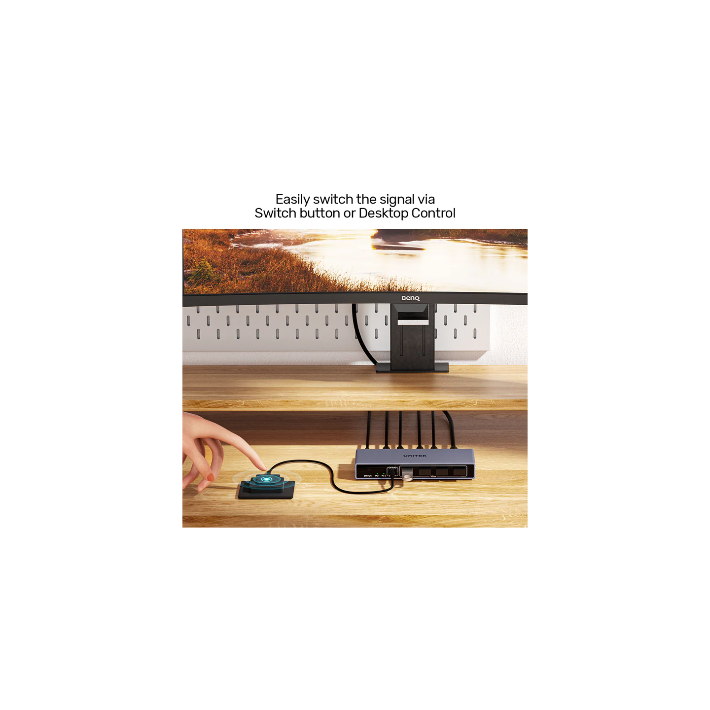 Unitek KVM DisplayPort Switch 2-1 8K60Hz with 4-Port USB 3.0 - V1310A - KVM DisplayPort Switch 2-1 8K60Hz with 4-Port USB 3.0