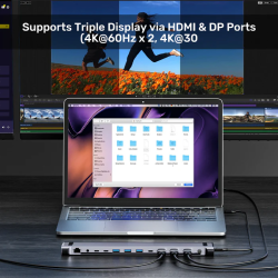 Buy Unitek USB-C Docking Station & 2-Port KVM 10Gbps Triple Display - D1106A - C... in Cyprus, Nicosia, Limassol, Larnaka, Pafos