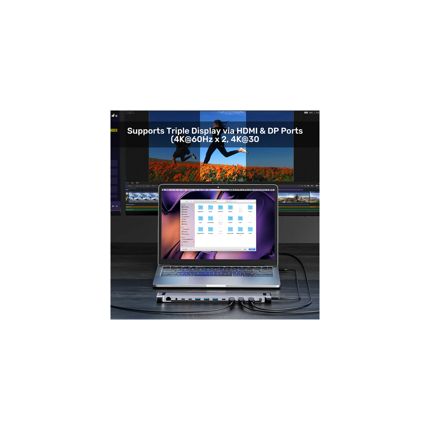 Unitek USB-C Docking Station & 2-Port KVM 10Gbps Triple Display - D1106A - Connect 2 PCs to 3 Monitors