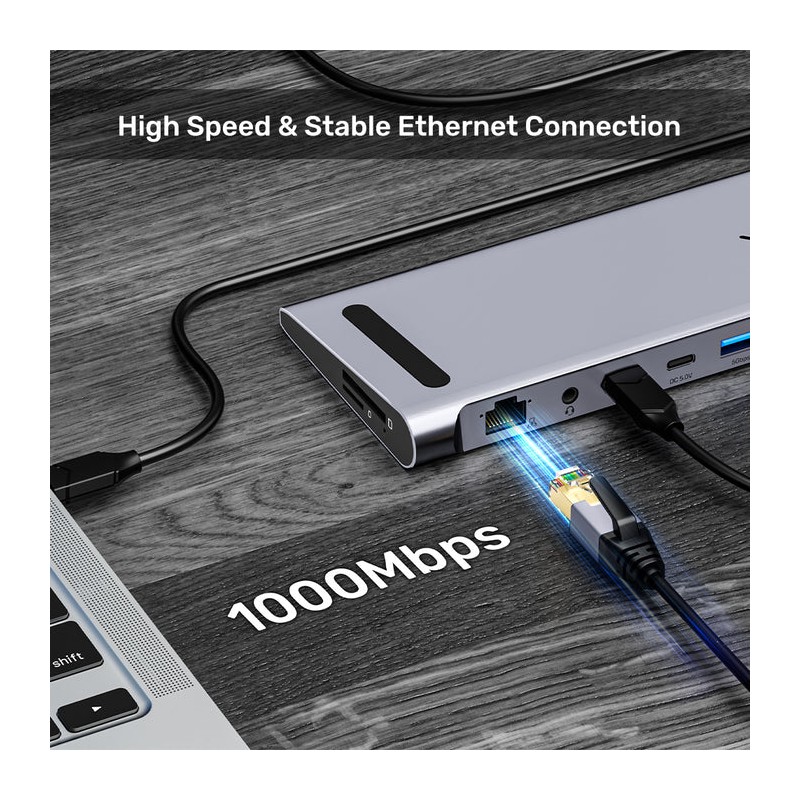 Buy Unitek USB-C Docking Station & 2-Port KVM 10Gbps Triple Display - D1106A - C... in Cyprus, Nicosia, Limassol, Larnaka, Pafos