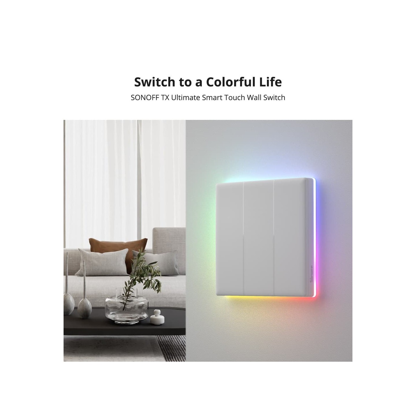 Sonoff Smart Wall Touch Switch - T52C-WiFi - 2-Button White — Buy in Cyprus with Fast Delivery