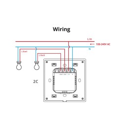 Buy Sonoff Smart Wall Touch Switch - T52C-WiFi - 2-Button White in Cyprus, Nicosia, Limassol, Larnaka, Pafos