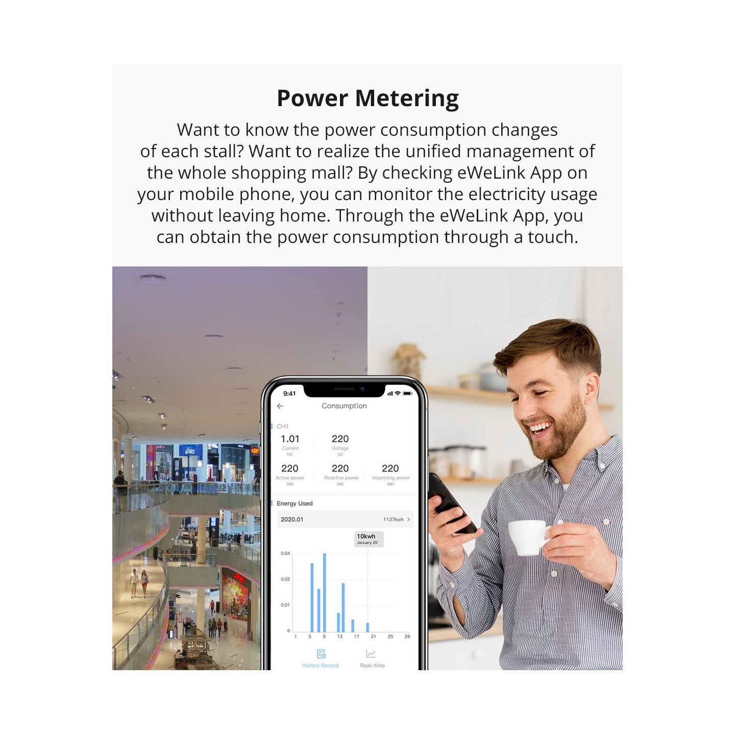 Sonoff Wifi Smart Stackable Power Meter - SPM-Main - Wifi, Smart, Stackable — Buy in Cyprus with Fast Delivery