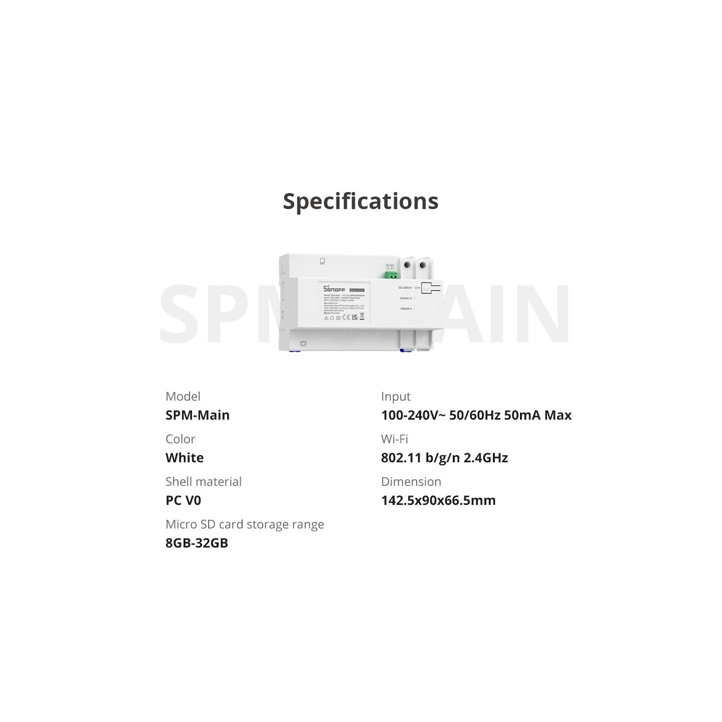 Sonoff Wifi Smart Stackable Power Meter - SPM-Main - Wifi, Smart, Stackable — Buy in Cyprus with Fast Delivery