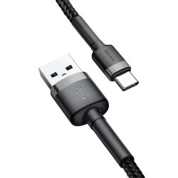 Buy Baseus Cafule Braided Type-C Cable - 3.0A 0.5m Grey in Cyprus, Nicosia, Limassol, Larnaka, Pafos