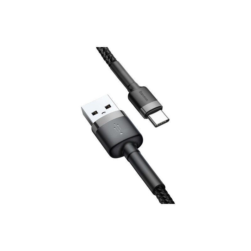 Baseus Cafule Braided Type-C Cable - 3.0A 0.5m Grey (Boxed) — Buy in Cyprus with Fast Delivery