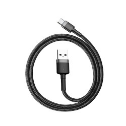 Baseus Cafule Braided Type-C Cable - 3.0A 0.5m Grey (Boxed) — Buy in Cyprus with Fast Delivery