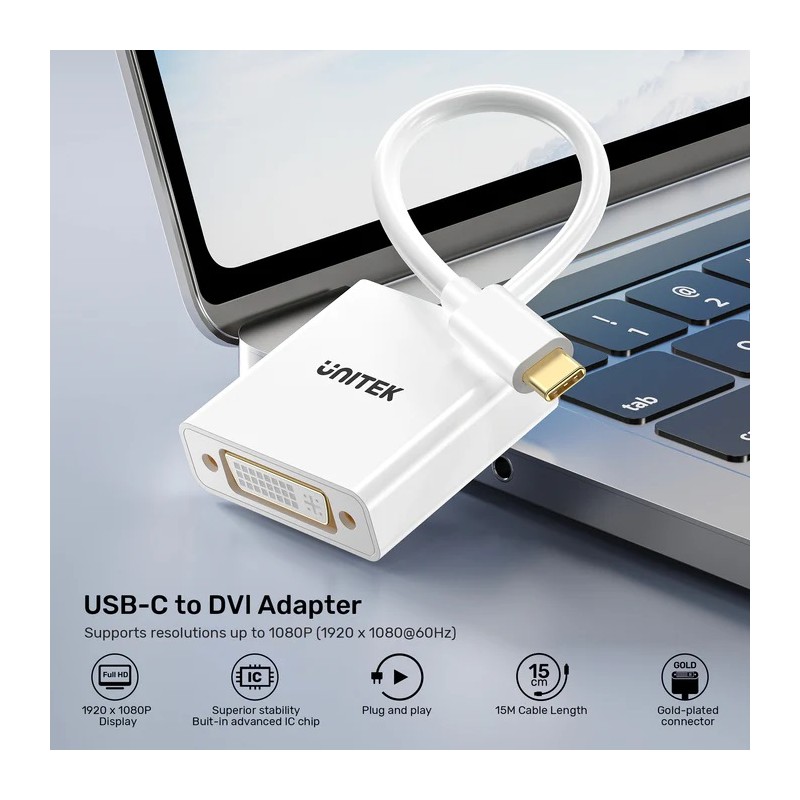 Buy Unitek Converter USB-C to DVI Adapter - V1429A in Cyprus, Nicosia, Limassol, Larnaka, Pafos