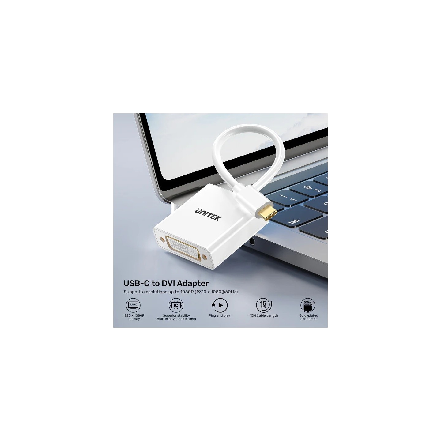 Unitek Converter USB-C to DVI Adapter - V1429A — Buy in Cyprus with Fast Delivery