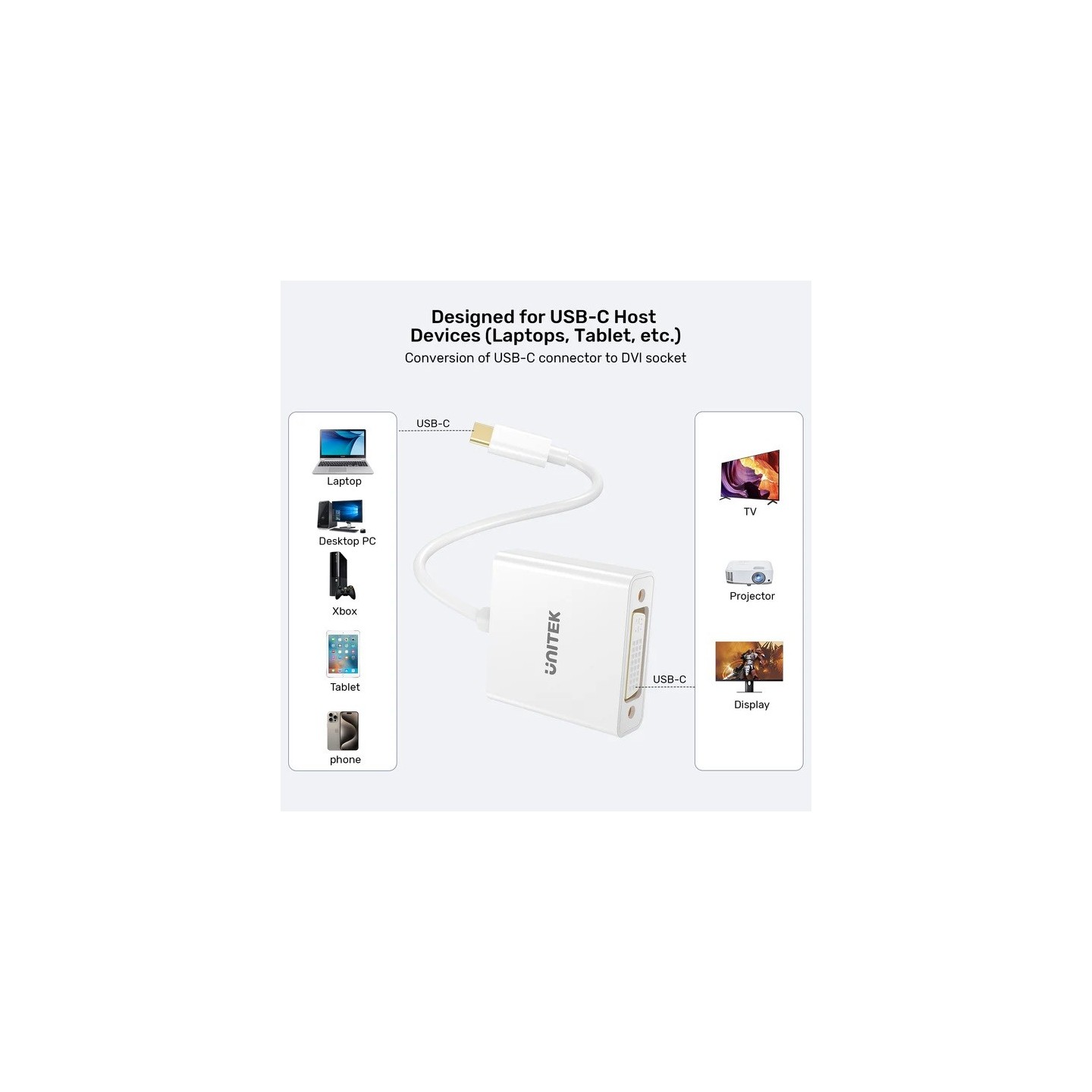 Unitek Converter USB-C to DVI Adapter - V1429A — Buy in Cyprus with Fast Delivery