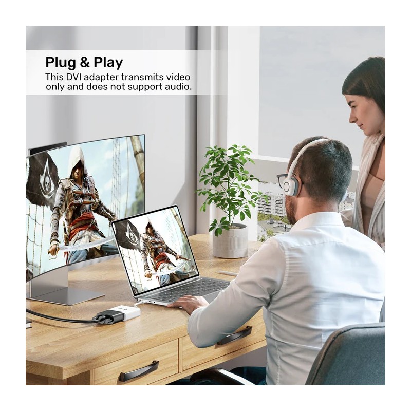 Buy Unitek Converter USB-C to DVI Adapter - V1429A in Cyprus, Nicosia, Limassol, Larnaka, Pafos